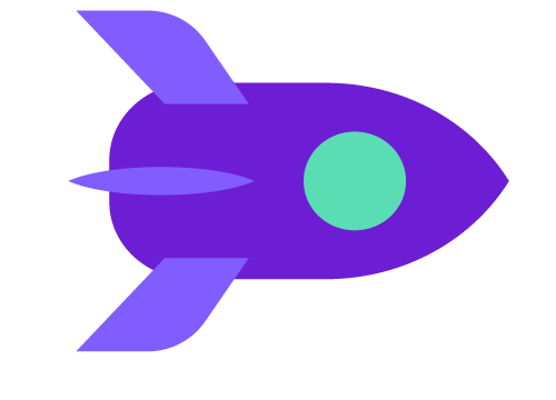 Purple rocket ship